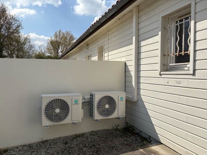Installation deux systèmes de climatisation gainable Heiwa au Pian Médoc, proche de Bordeaux