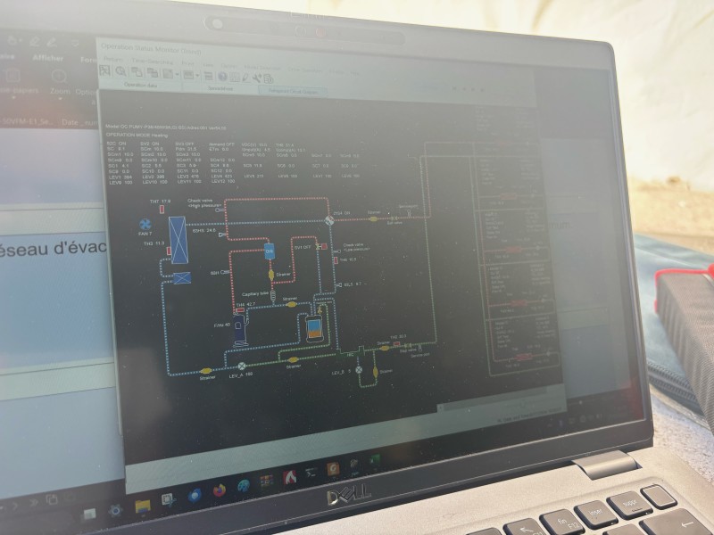 Installation et mise en service d’une climatisation pumy200 de chez Mitsubishi pour l’annexe de la mairie du Pyla en sous-traitance pour Serset 